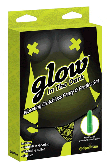 Vibrating Crotchless Panty & Pasties Set